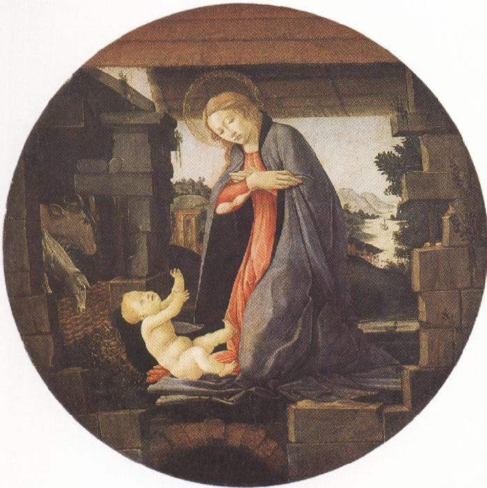 Sandro Botticelli Madonna in Adoration of the Christ Child (mk36) oil painting image